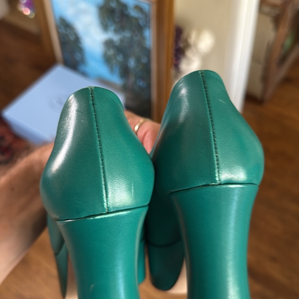 Miu Miu teal platform heels - Picture 10 of 15